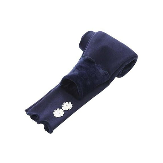 Panda Superstore Autumn Winter Cotton Girls Floral Leggings - Navy Blue - 39-43 in.