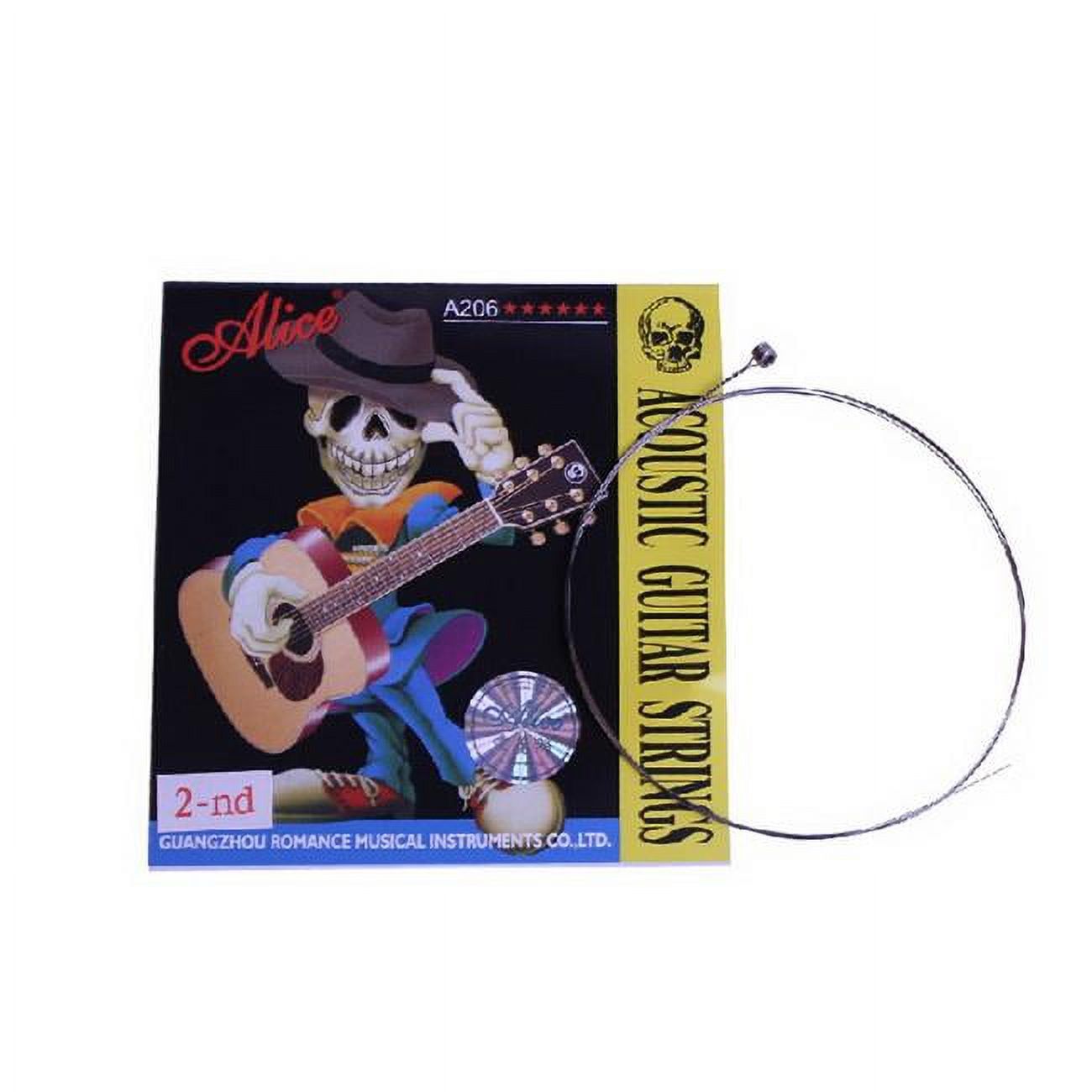 Panda Superstore  B-2nd Stainless Steel Single Acoustic Guitar Strings - Set of 6