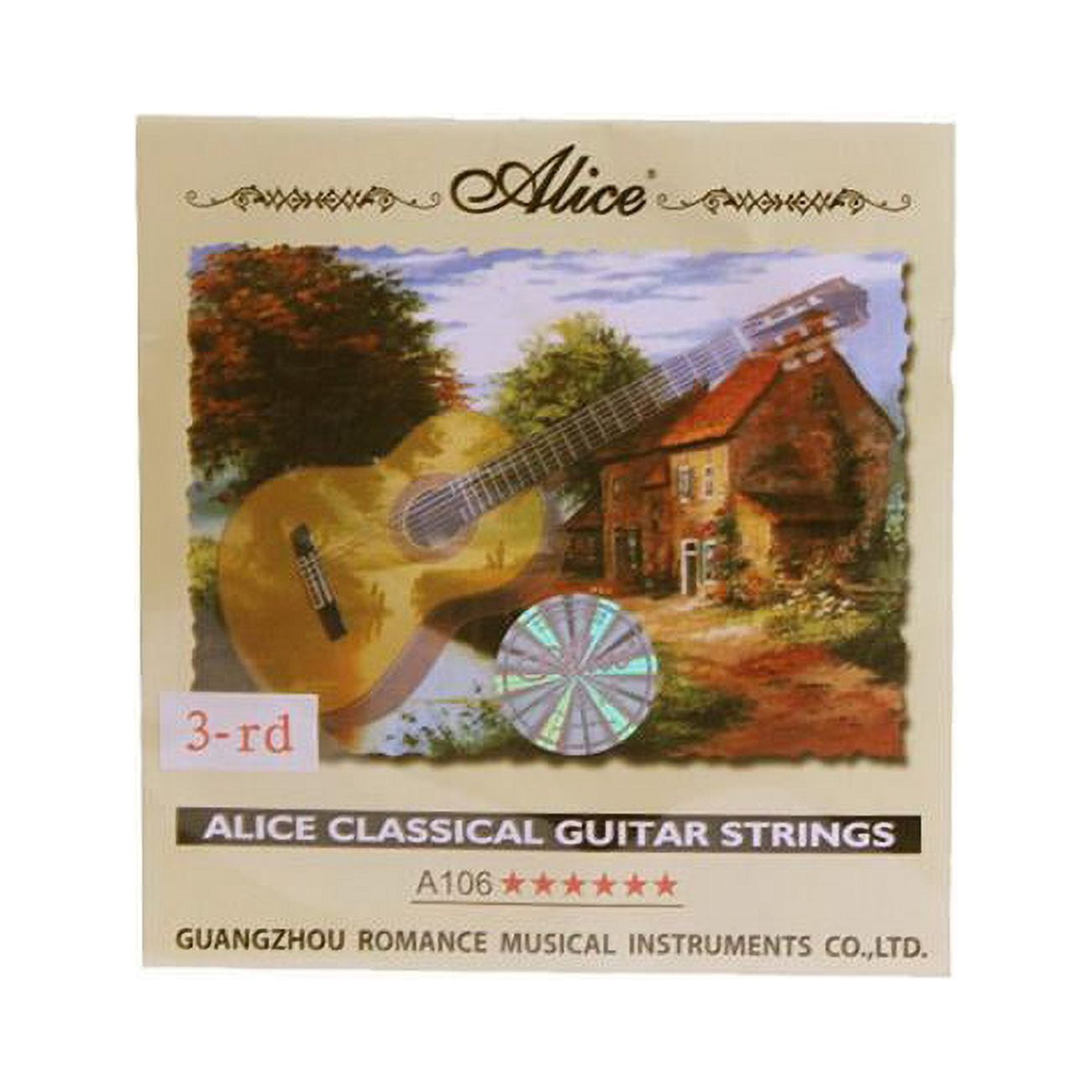 Panda Superstore  Backup Guitar Strings G-3rd Strings for Classical Guitars, Hard Tension - 6 Piece