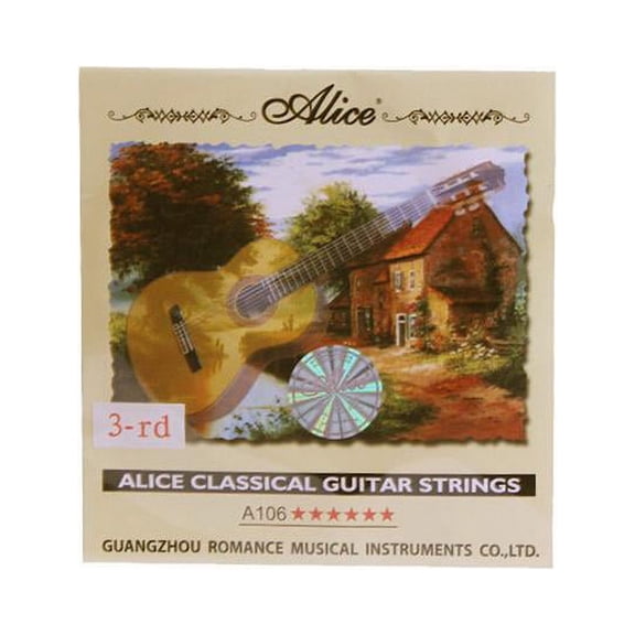 Panda Superstore Backup Guitar Strings G-3rd Strings for Classical Guitars, Hard Tension - 6 Piece