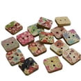 thumbnail image 1 of Panda Superstore  Beautiful Creative Lovely Unique Painting Square Snaps Wooden Buttons, 1 of 1