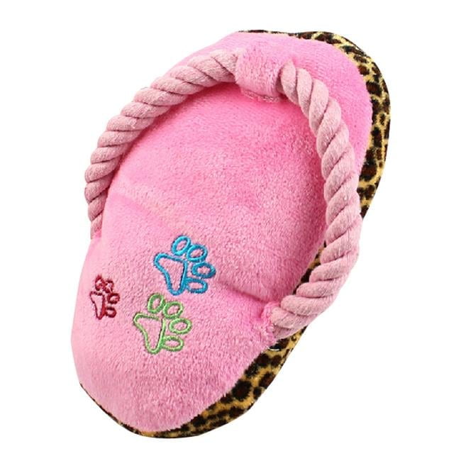Panda Superstore PS-PET2975415011-ALAN01288 Creative Slipper Shaped Knot Rope Ball Chew Dog Puppy Toy Pet Chew Toy, Pink