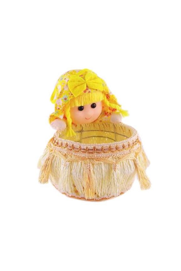PS-HOM16350291-SUSAN02406 Creative Yellow Girl Doll Jewelry Storage Box & Display Stand, Multi Color