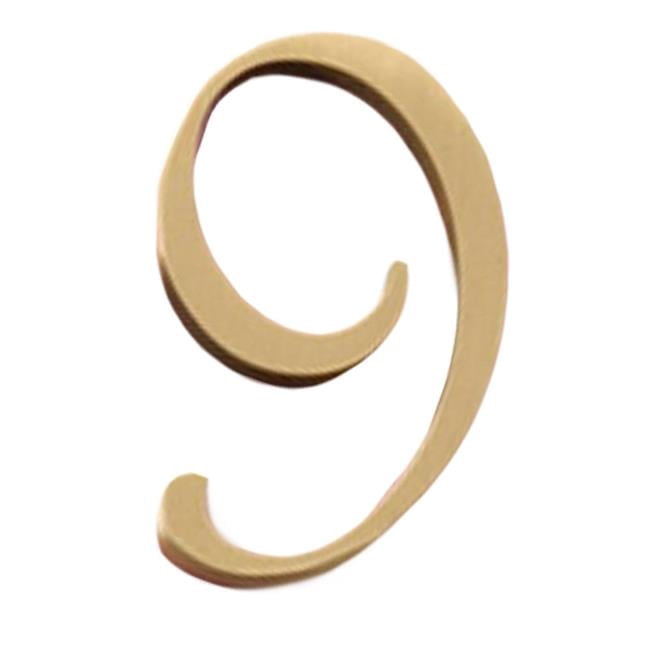 Panda Superstore  DIY Brass House Number Decorative Home Address Numbers Door Plate, Number 9 - 2 Piece