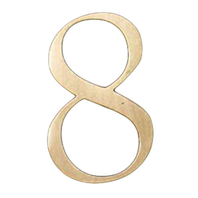 Panda Superstore  DIY Brass House Number Decorative Numbering for Home Address Plaque, Number 8 - 2 Piece