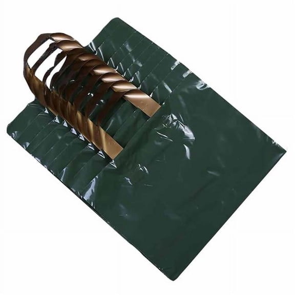 Panda Superstore Dark Green Plastic Boutique Retail Store Tote Bags Gift Shopping Bags - 50 Piece