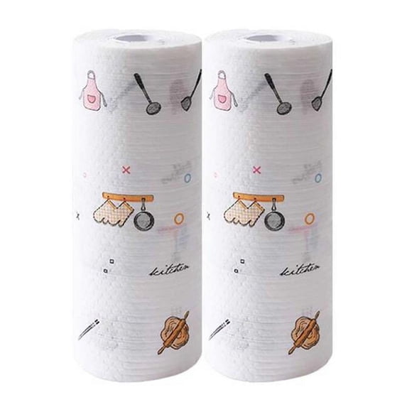 Panda Superstore Disposable Dish Cleaning Cloth Kitchen Tissue Paper - 2 Rolls