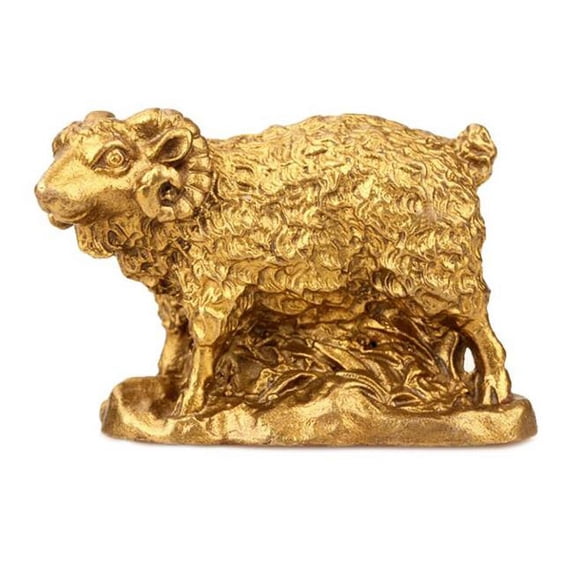 Panda Superstore EM-HOM3735081-ARIEL05439 Ancient Style Copper Sheep Shape Home Table Ornaments