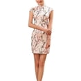 thumbnail image 1 of Panda Superstore  Elegant Slim Peach Blossom Pattern Cheongsam Qipao Short Dress - Large, 1 of 1