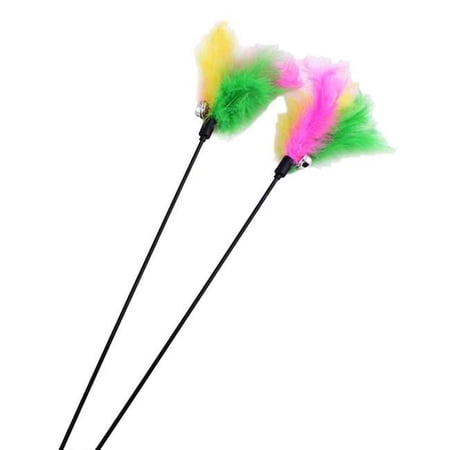 Panda Superstore Fake Artificial Fur Ball Mouse Funny Cat Stick Lever Cat Toy - Set of 4