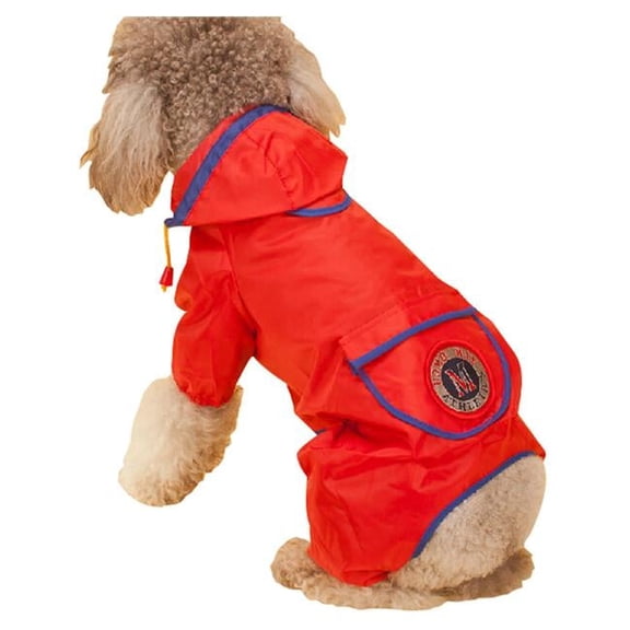 Panda Superstore  Fashion British Style Puppy Pet Dog Raincoat, Red - Medium