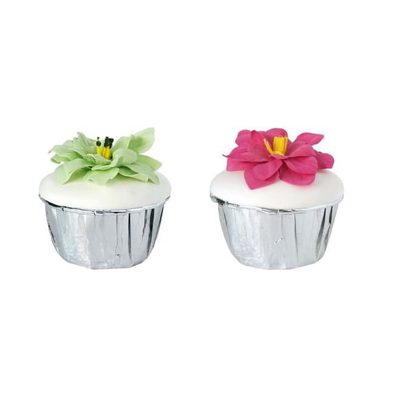 Panda Superstore  Flowers Fake Cupcake Inedible Artificial Display Decor Cake Model, C - Set of 2