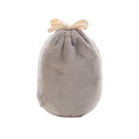 Panda Superstore Hot Water Bottle with Cozy Flannel Drawstring Cover for Hot & Cold Therapy Pain Relief, Gray