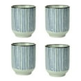 thumbnail image 1 of Panda Superstore  Japanese Style Stripe Ceramic Teacups Small Straight Wine Glass, Blue - 150 ml - 4 Piece, 1 of 1