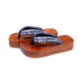 thumbnail image 1 of Panda Superstore  Japanese Style Wooden Clogs Womens Grey & White Pattern Platform Shoe Geta Sandals, 1 of 1