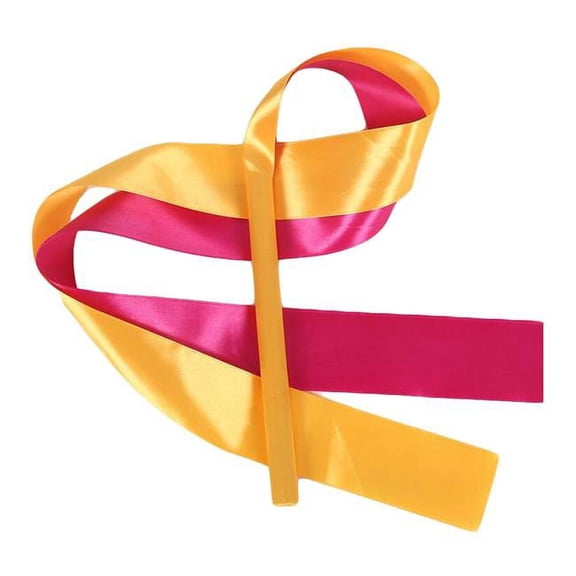 Panda Superstore Kids Gymnastics Ribbon Dancing Prop Streamers, Rose & Yellow - 2 Piece