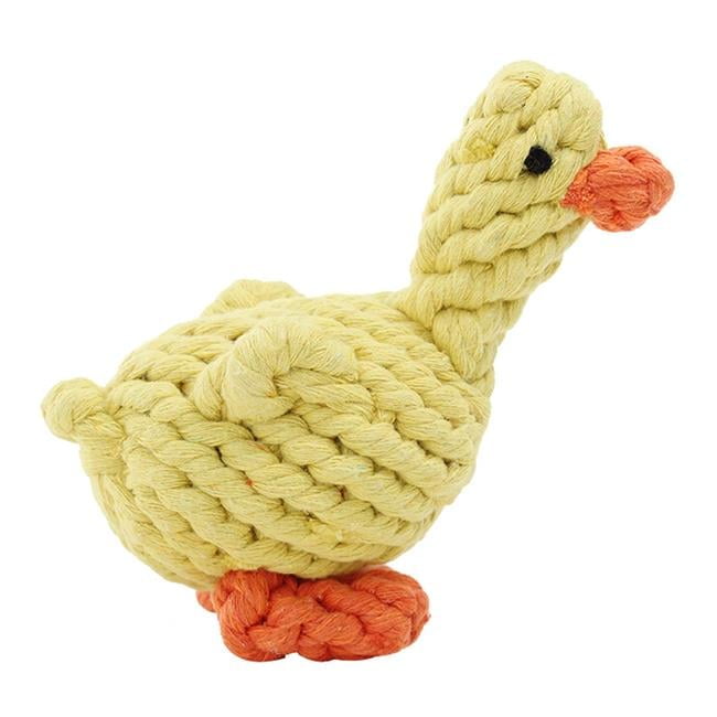 Panda Superstore  Knot Rope Ball Chew Dog Puppy Toy Pet Duck Chew Toy, Yellow