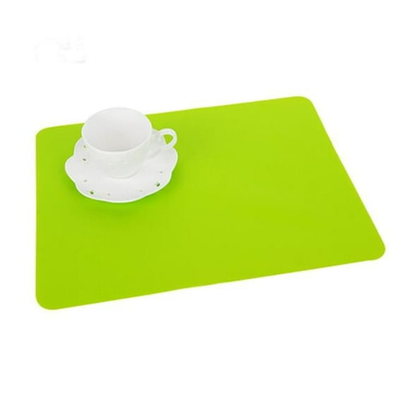 Panda Superstore Lovely Food Grade Silica Gel Place Mats Kidss Placemats, Green - Set of 2