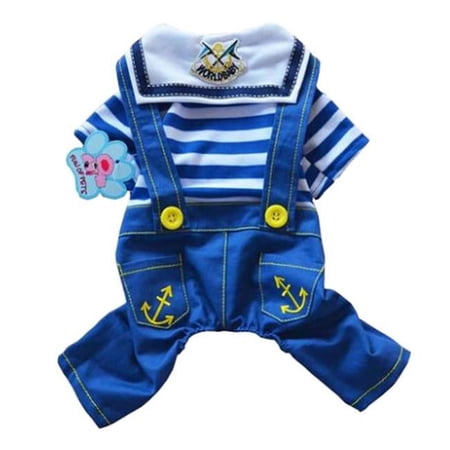 Panda Superstore New Fashion Blue Stripe Thin Style Pets Dogs Clothes Apparel - Small