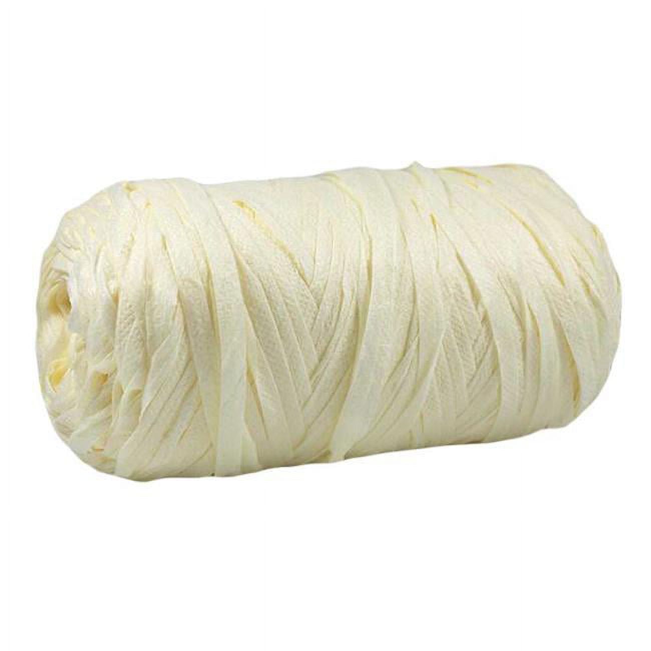 Panda Superstore PF-HOM262625011-DORIS00649-RP 1 Skein DIY Nylon Straw Crochet Yarn for Summer Straw Hat Handbag, White