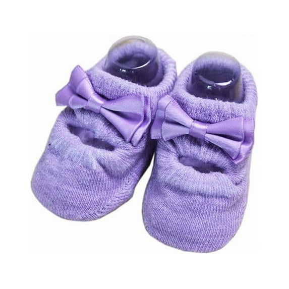 Panda Superstore PS-BAB1258892011-HERMINE01312 Anti-slip Baby Girls Shoe Socks B, Purple - 2 Pair