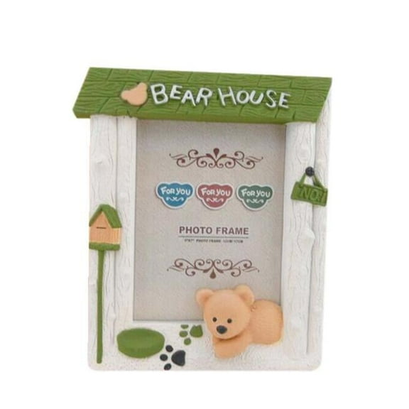 Panda Superstore PS-BAB723033011-SUE00181 7 in. Plastic Childrens Cartoon Creative Swing Sets Photo Frame, Green