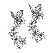 Panda Superstore PS-BEA6344642011-SUE01293 Butterfly Fashion Design Unisex Fake Body Tattoos Stickers, Black