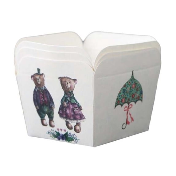 Panda Superstore PS-HOM2231408011-DORIS01844 Paper Baking Cup Heat-Resistant Square Cupcake & Muffin Cup, Teddy Bear - 50 Piece