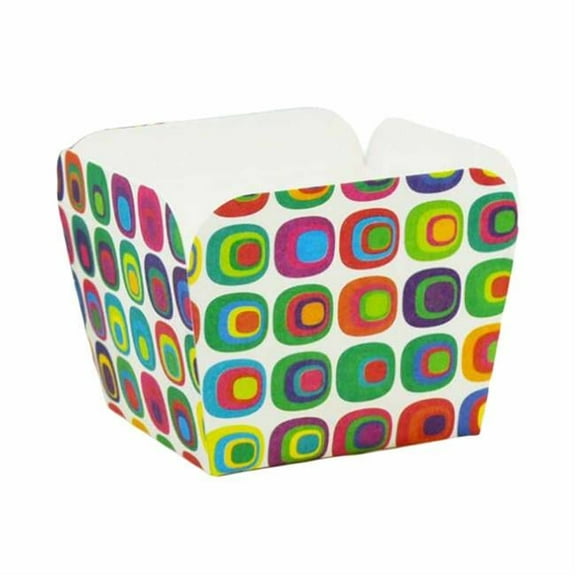 Panda Superstore PS-HOM2231408011-DORIS01854 Heat - Resistant Cupcake Paper Baking Cup Square Muffin Cup, Color Blocks - 100 Piece