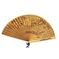 thumbnail image 1 of Panda Superstore PS-HOM2232419011-LILY00054 23 x 38 cm Chinese Style Hand Held Wooden Folding Fan, 1 of 1