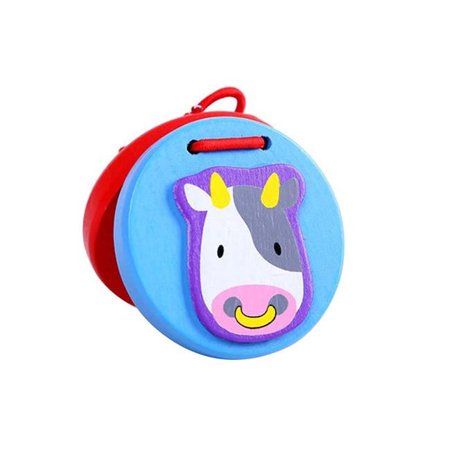 Panda Superstore PS-MUS11970761-JOE00992 Calf, Colorful Wooden Finger Castanet - 2 Piece