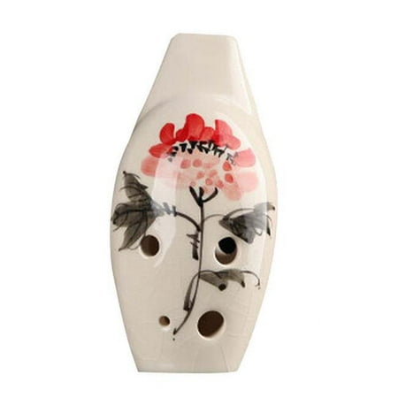 Panda Superstore PS-MUS11973001-KARY01739 6 Holes Peony Style Professional Ocarina for Beginner