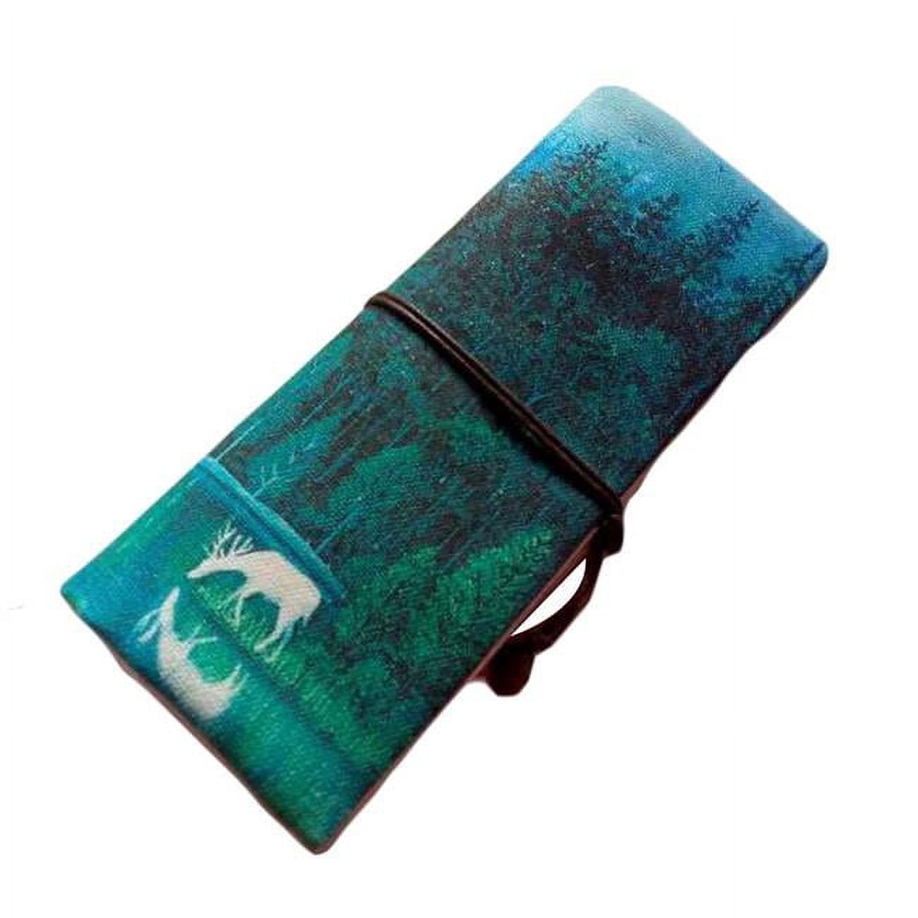 Panda Superstore PS-OFF12901041-DORIS00292 Elk Zakka Cosmetic Pencil Pouch Canvas Pen Case Roll up Pencil Case Purse