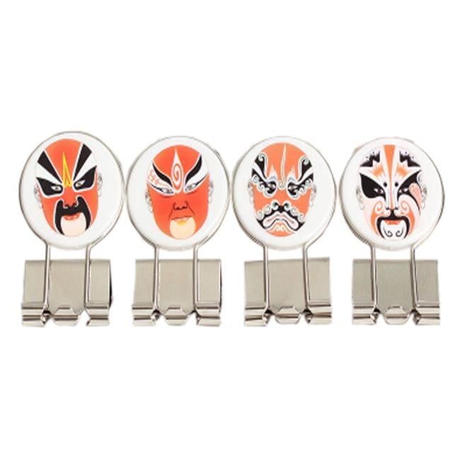 Panda Superstore PS-OFF705361011-JESSICA00629 Retro Chinese Peking Opera Makeup Metal Binder Clips - Set of 4