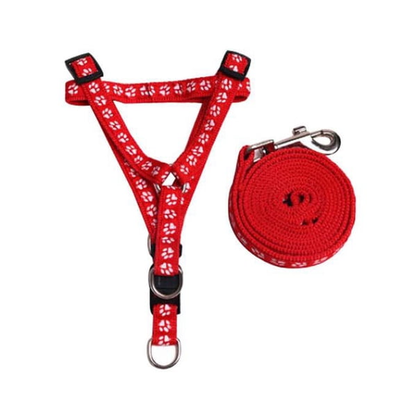 Panda Superstore PS-PET2975339011-ALIEN00803 Red Step Pattern Cute Cartoon Dogs Leash Collar, Medium