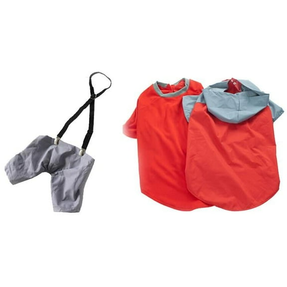 Panda Superstore PS-PET3024174011-ALAN01775 Fashion Double-Deck Raincoats for Dogs, Red