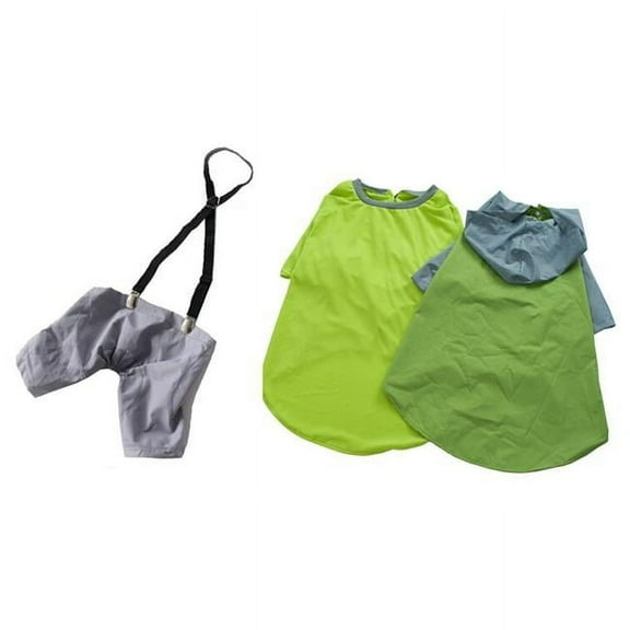 Panda Superstore PS-PET3024174011-ALAN01776 Fashion Double-Deck Raincoats for Dogs, Green