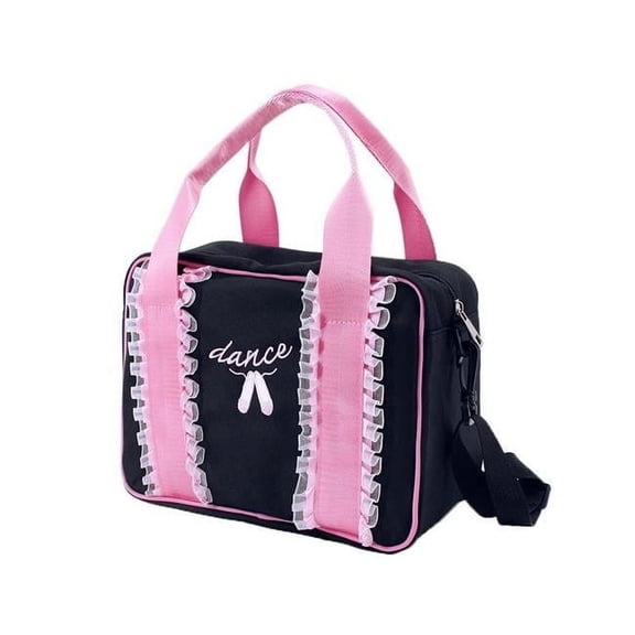 Panda Superstore PS-SPO13285471-KELLY00489-RP Girls Latin Ballet Dance Gym Handbag, Black & Pink