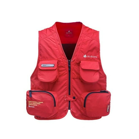 Panda Superstore PS-SPO3258946011-ALAN02201 Quick-Dry Fishing Journalist Vest Waistcoat, Red - 3XL