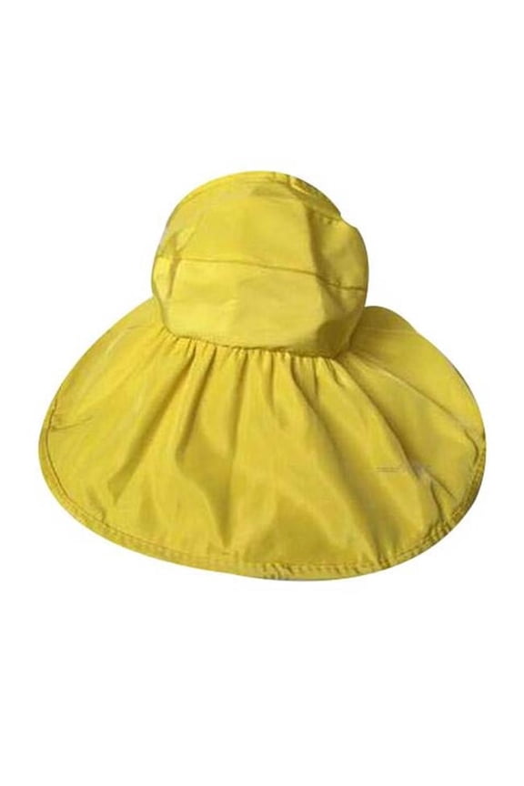 PS-SPO374753011-SUE01151 Simplicity Folding Wide Large Brim Straw Hat for Women, Yellow