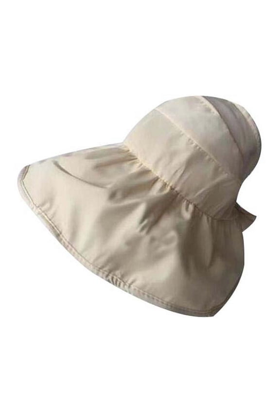 PS-SPO374753011-SUE01153 Womens Fashion Bonnet Adjustable Summer Floppy Wide Brim Sun Hat, Beige - Large