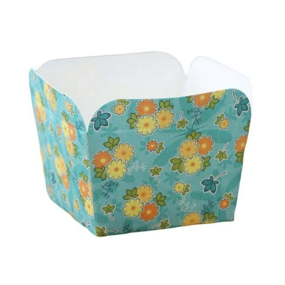 Panda Superstore  Paper Baking Cup Heat-Resistant Square Cupcake & Muffin Cup - Yellow Flower
