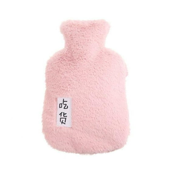 Panda Superstore Pink Cute Portable Hot Water Bottle with Comfortable Flannel Cover, 29 x 17 cm