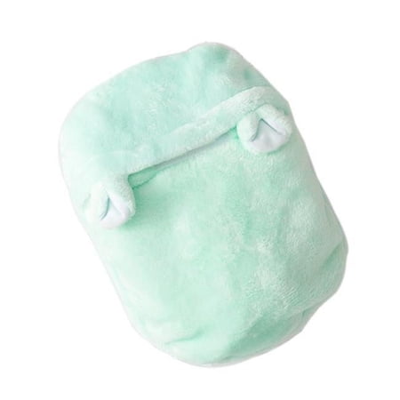 Panda Superstore Portable Hot Water Bottle with Cozy Flannel Cover for Hot & Cold Therapy Pain Relief, Light Green