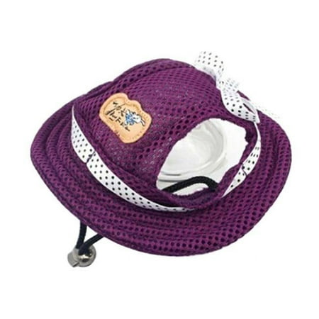 Panda Superstore Purple Round Cats or Dogs Hats with Bow Tie Decoration - One Size