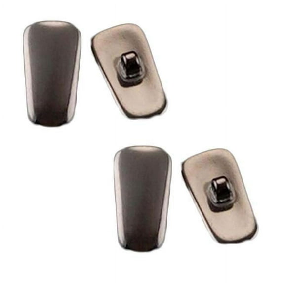 Panda Superstore Rectangle Metal Set Eyeglass Glasses Screw-in Nose Pads, Silver - 2 Pair