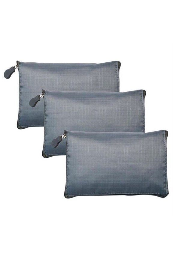 Reusable Grocery Bags Portable Boutique Shopping Bags Foldable Tote Bags for Grocery Shopping, Grey - 3 Piece
