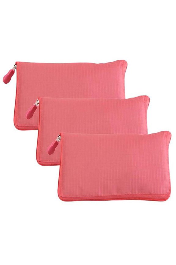 Reusable Grocery Bags Portable Boutique Shopping Bags Supermarket Foldable Tote Bags, Watermelon Red - 3 Pieces