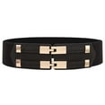thumbnail image 1 of Panda Superstore  Simple Double Buckle Womens Corset Belts Waist Belts - Black, 1 of 1