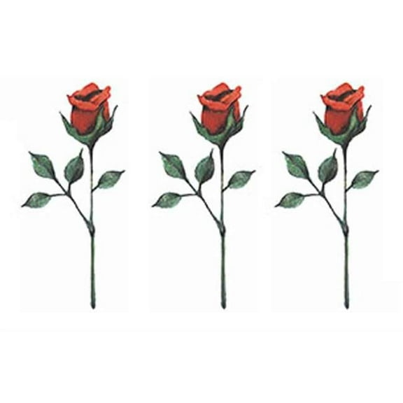 Panda Superstore  Small Colorful Rose Temporary Body Art Makeup Fake Women Tattoo Sticker - 3 Sheets